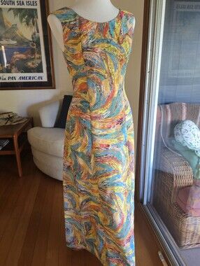 STUNNING Vintage 1960s TORI RICHARD Hawaiian Muumuu MAXI dress